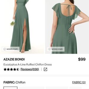 Azazie Bondi Dress-Eucalyptus Green Chiffon bridesmaid dress